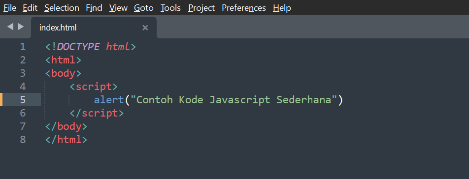 Contoh coding javascript