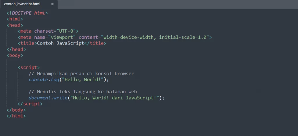 Contoh script javascript